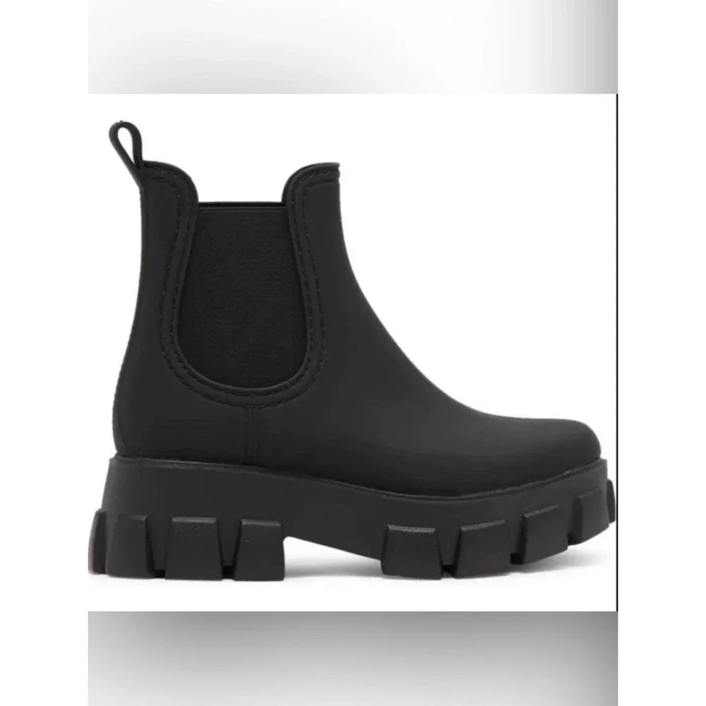 Jeffery Campbell Rain Storm Boots Size 10 Chunky Platform Lug Sole Chelsea Y2K